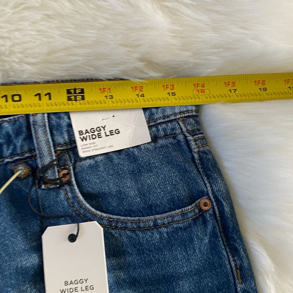 Forever 21 | BAGGY WIDE LEG LOW RISE BAGGY FIT WIDE STRAIGHT LEG SIZE 25 - Picture 4 of 11